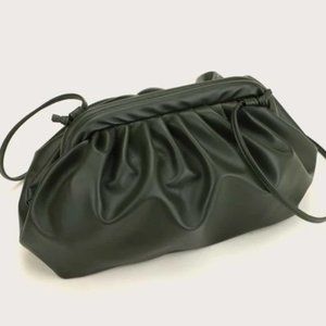 Trendy Cloud Clutch Shoulder Bag Army Green NWOT